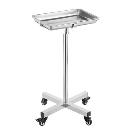 Mayo Stand, Stainless Steel Adjustable Tray on Wheels, 35 lb