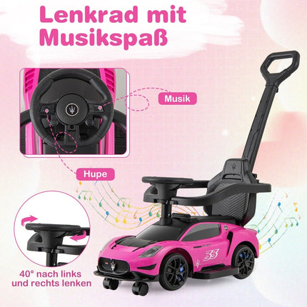 Mazerati ride-on car ride-on vehicle with protective bar &amp; Push bar pink