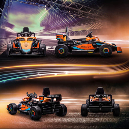 Orange electric car for children, 2-speed, remote control, 30 kg capacity