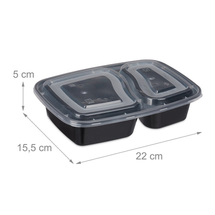Meal preparation boxes with 2 compartments - 24 pcs