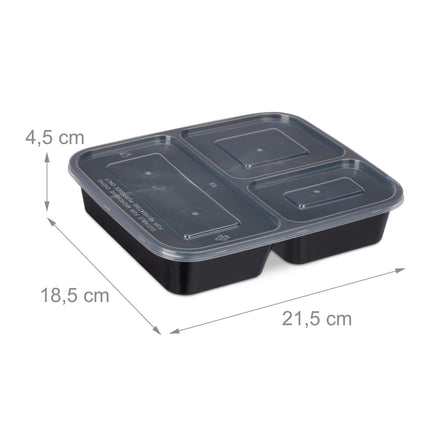 Meal preparation boxes with 3 compartments - 24 pcs