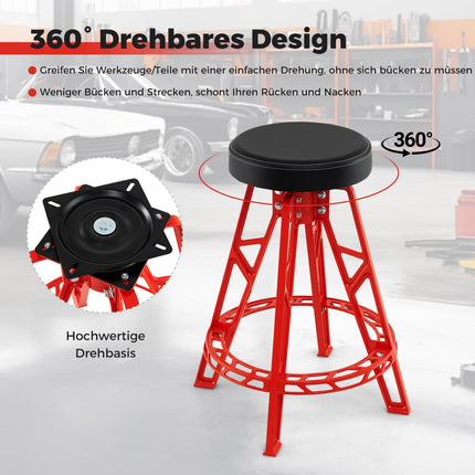 Mechanic Stool, Heavy-Duty Aluminum, 360 Swivel Seat