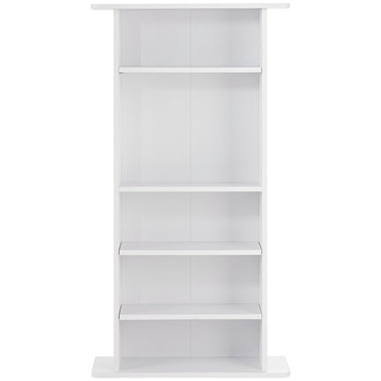 Media Storage Cabinet, 5-Shelf Holds 240 CDs, White