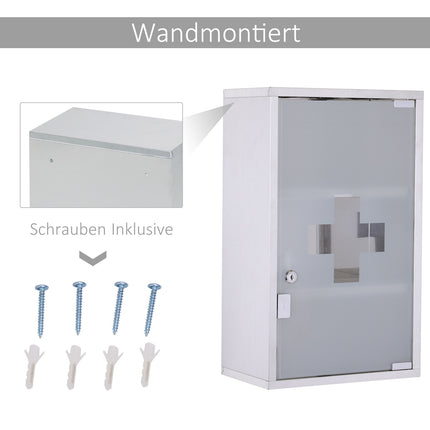 Locking medicine cabinet in stainless steel, 30x18x50 cm Safe storage