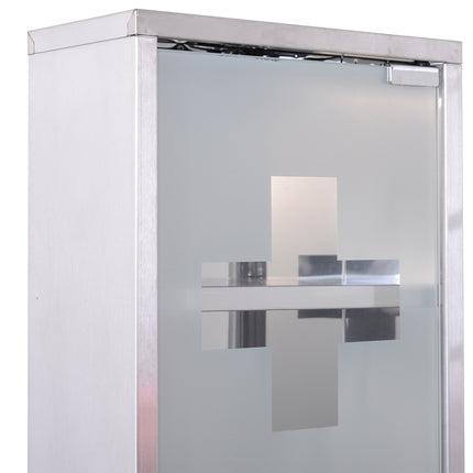Medicine cabinet in stainless steel, 3 compartments, 25x12x48cm
