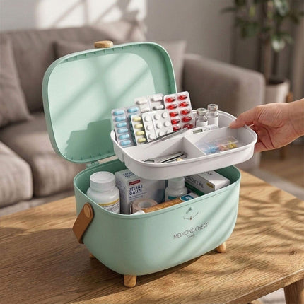 Medicine Storage Box – Removable 3-Section Insert, Large Compartment