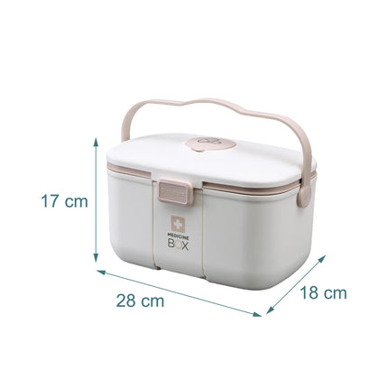 Medicine Storage Box – Removable 3-Section Tray, Lid Pills