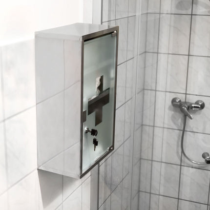 Medicine cabinet EMERGENCY stainless steel XL
