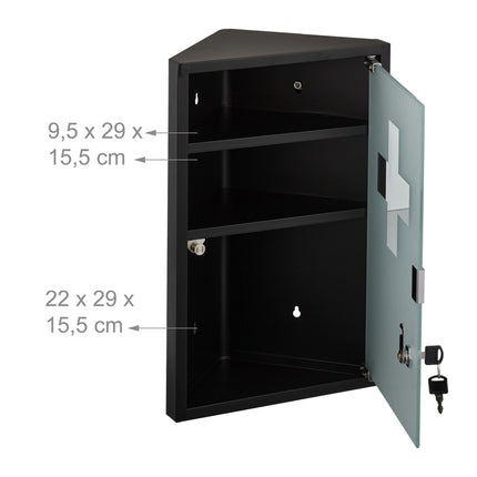 Medicine cabinet with glass door