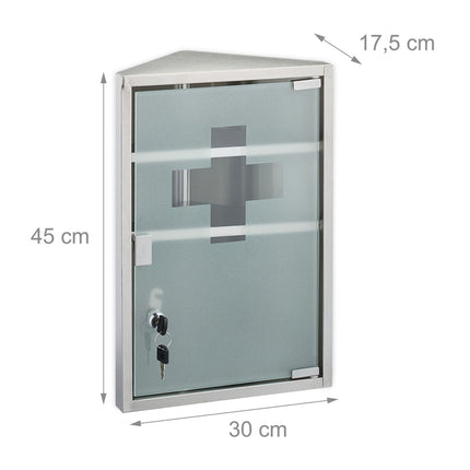 Medicine cabinet with glass door