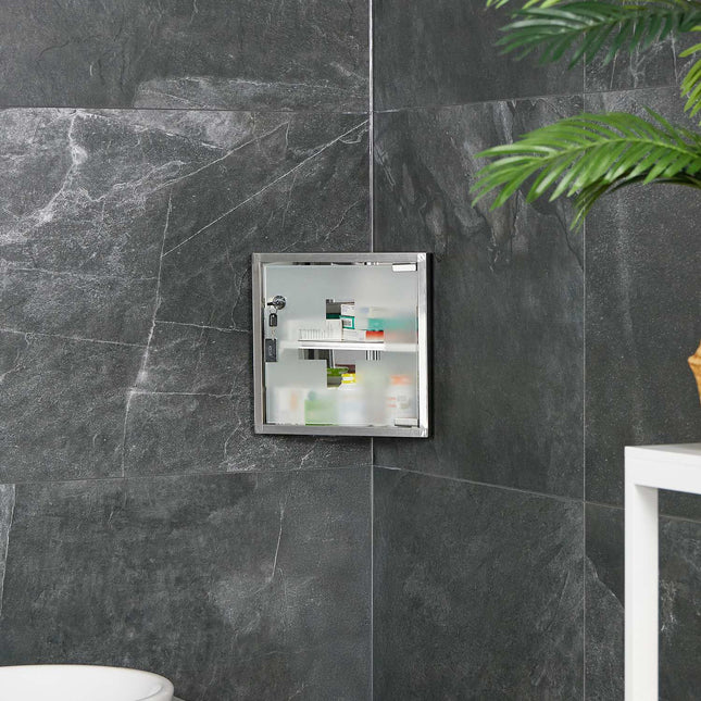 Medicine cabinet with glass door