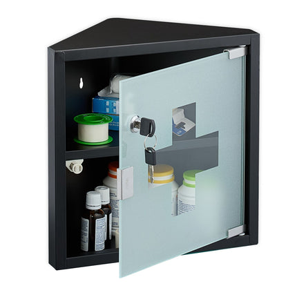 Medicine cabinet with glass door