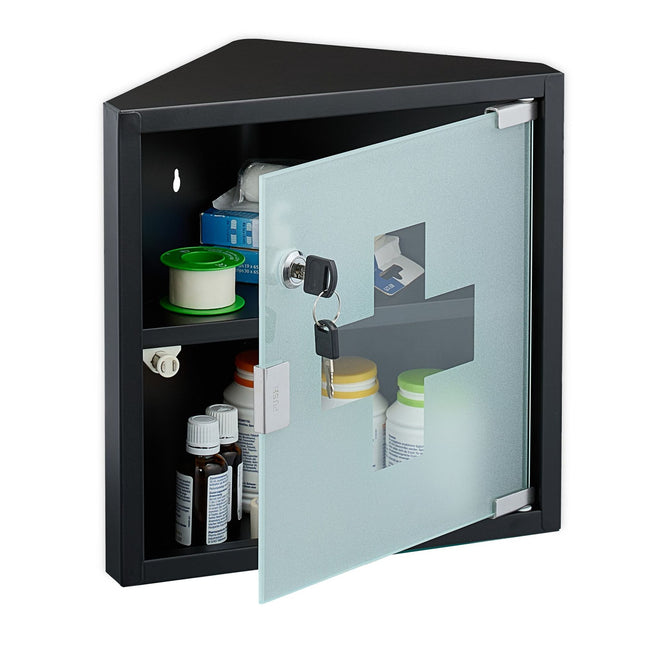 Medicine cabinet with glass door