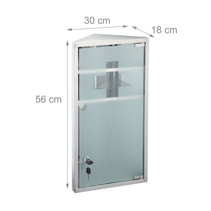 Medicine cabinet with glass door