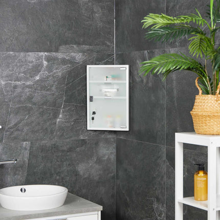 Medicine cabinet with glass door