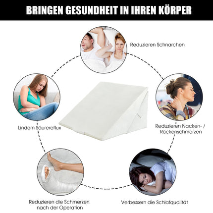 Memory Foam Wedge Pillow – 7-in-1 Ergonomic Support