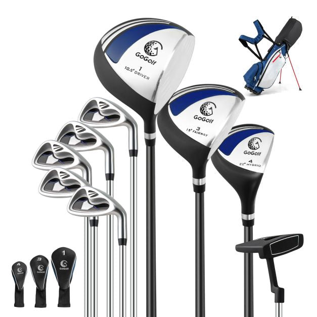 Heren golfset van 9 delen met standtas en driver van 460 cc.