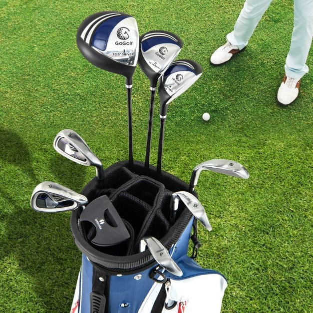 Heren golfset van 9 delen met standtas en driver van 460 cc.