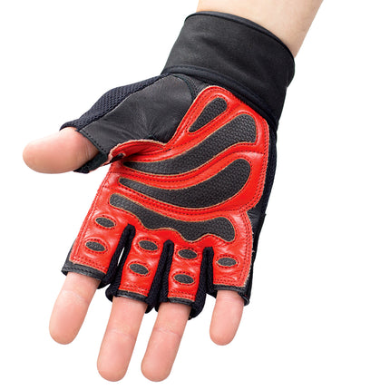 Men's Fitness Gloves, Size L, Black/Red