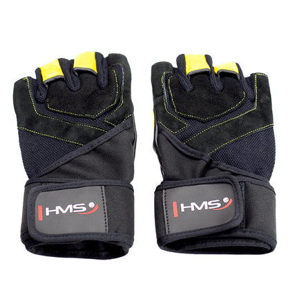 Men's Medium Fitness Gloves, Black/Yellow