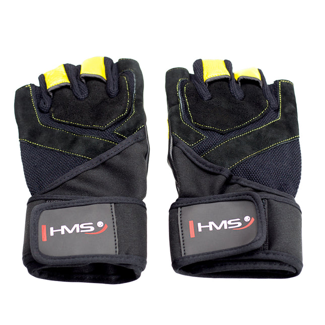 Men's Medium Fitness Gloves, Black/Yellow