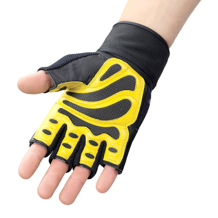 Men's Medium Fitness Gloves, Black/Yellow