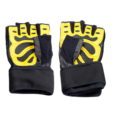 Men's XL Fitness Gloves, Black/Yellow