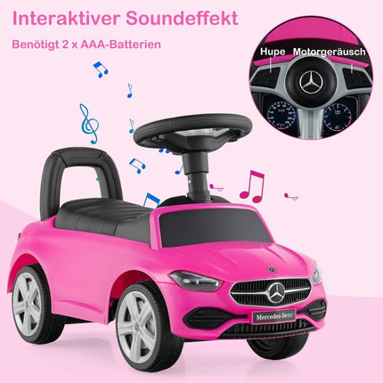 Mercedes-Benz Ride-On Toy Car with Steering Wheel & Storage
