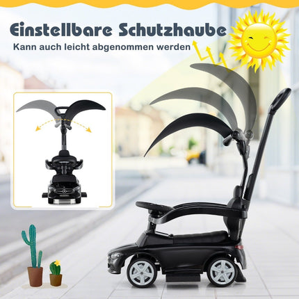 Mercedes-Benz ride-on car 3-in-1 ride-on vehicle with push handle ride-on car for children aged 1 year and over black