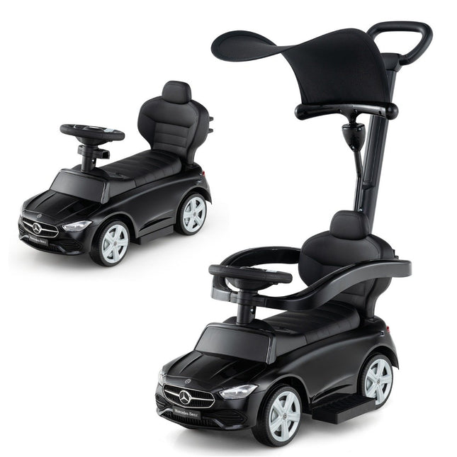 Mercedes-Benz ride-on car 3-in-1 ride-on vehicle with push handle ride-on car for children aged 1 year and over black