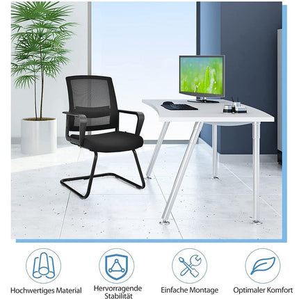 Mesh office chair with backrest can hold up to 136kg 60 x 54.5 x 94 cm black