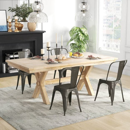 Metal Bar Stools Set of 4, 45 cm, Removable Backrest