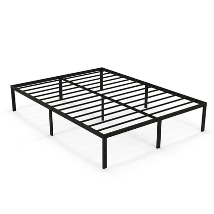 Metal Bed Frame, 160x200 cm, Black, No Box Spring Needed