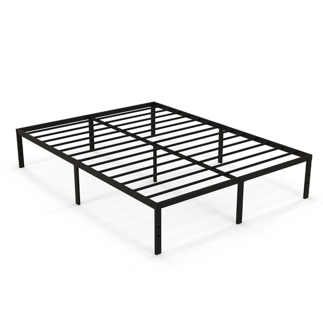 Metal Bed Frame, 160x200 cm, Black, No Box Spring Needed