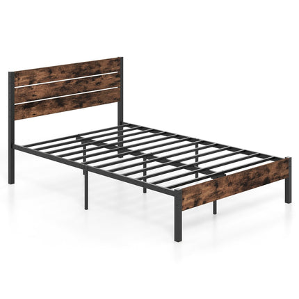 Metal Bed Frame for 200x140 cm Mattress with Storage