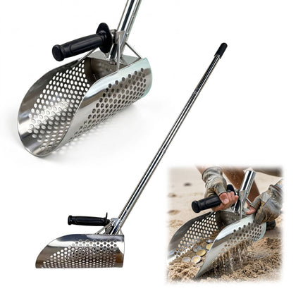 Metal Detecting Sand Sieve Spade – Long Handle, Stainless