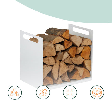 Metal Firewood Rack – Indoor Log Holder for Fireplace