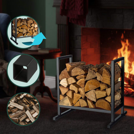 Metal Firewood Rack – Sturdy Iron, Space-Saving Design
