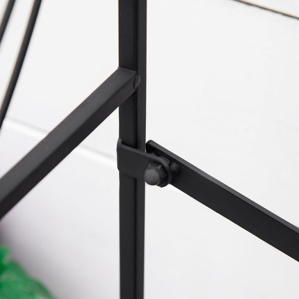 Black metal 3-tier plant stand for garden and balcony