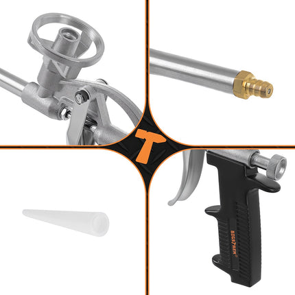 Metal Foam Gun with Adjustable Flow and Non-Slip Handle