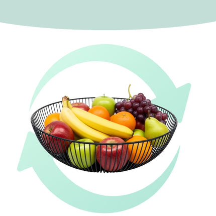Metal Fruit Bowl, Large Lattice Design, Open Mesh