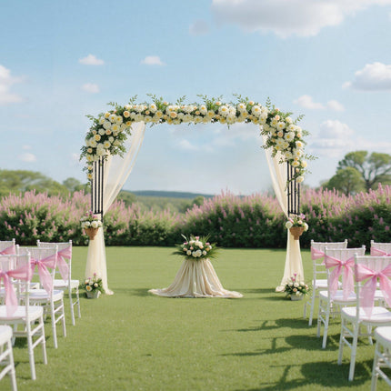 Metal Garden Arbor Arch 2.4 x 2.5m With Stakes