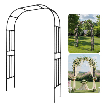 Metal Garden Arbor Arch With Stakes, 2.4 x 1.5 m
