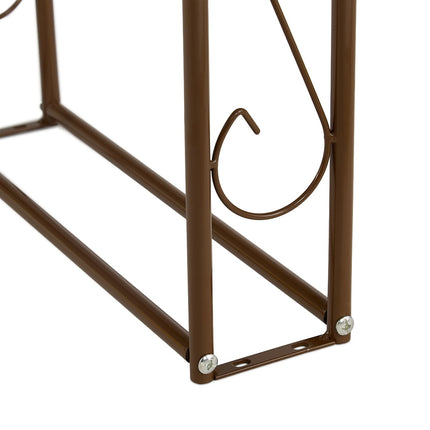 Metal Garden Arbour – Large Plant Arch with Finials