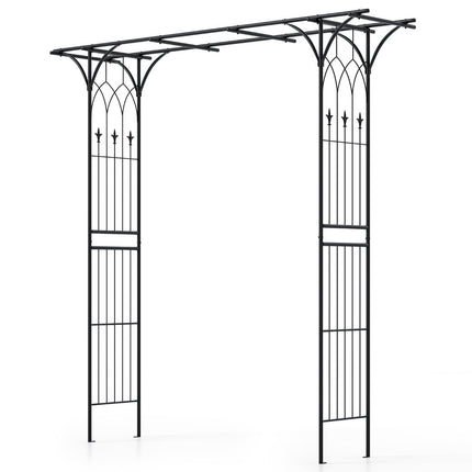 Metal Garden Arch for Climbing Plants, Black, Weatherproof