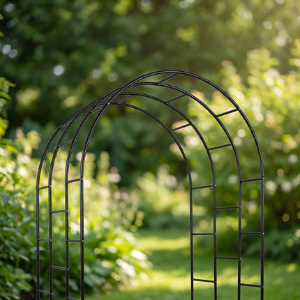 Metal Garden Arch for Climbing Plants, Triple-Arch Design