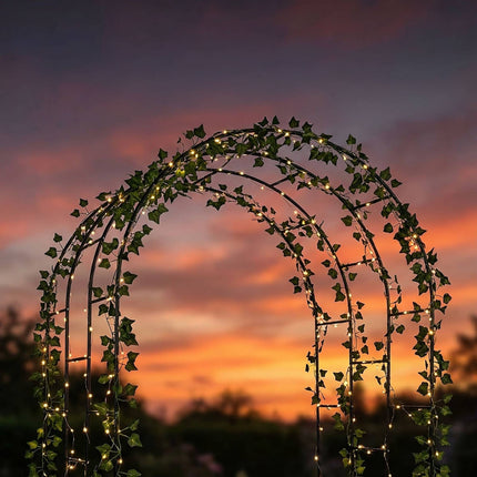 Metal Garden Arch for Climbing Plants, Triple-Arch Design