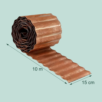 Metal Garden Bed Edging, Rust Finish, Weed Barrier