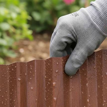 Metal Garden Bed Edging, Rust Finish, Weed Barrier