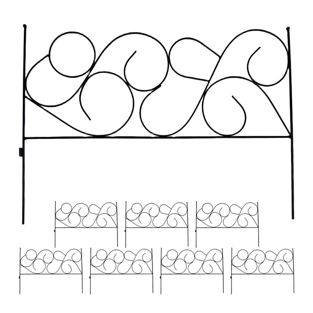 Metal Garden Edging, 8-Piece Art Nouveau Design
